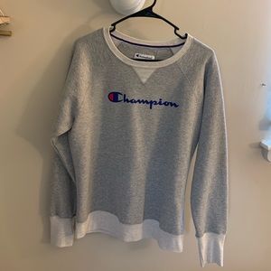 CHAMPION Gray Crew Neck Hoodie